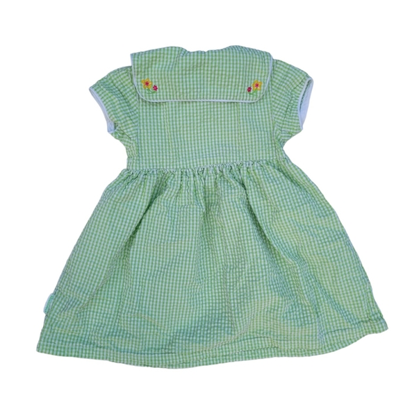 Vintage Healthtex gingham embroidered green and white dress - Picture 4 of 6